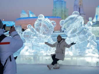 Asian Winter Gamethemed ice sculptures shine at Harbin IcSnow World